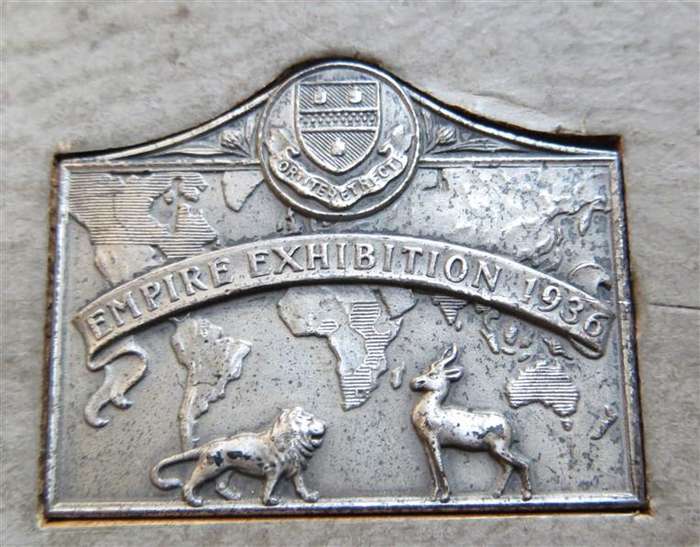 1936 Empire Exhibition Rectangular Medallion - Scarce - Unknown Metal