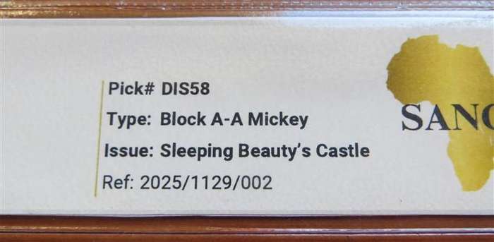 1998 Disney 1 Dollar - SANGS Graded AU58 - Mickey Mouse