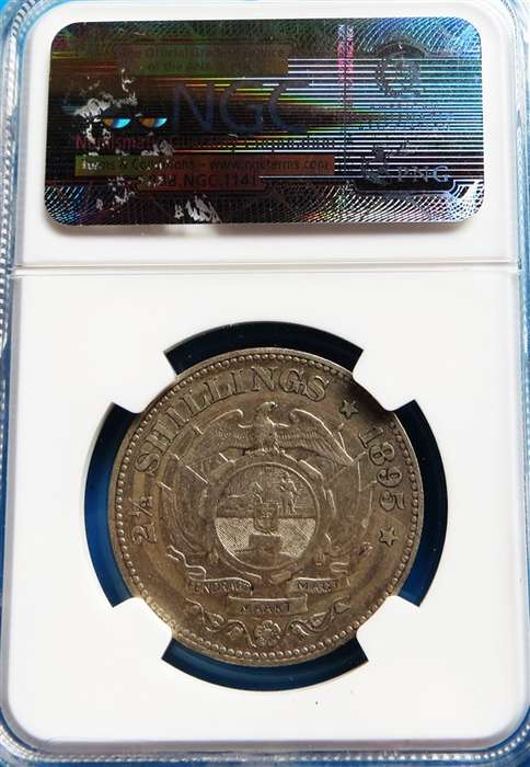 ZAR 1895 2 1/2 Shillings Halfcrown Silver NGC VF35