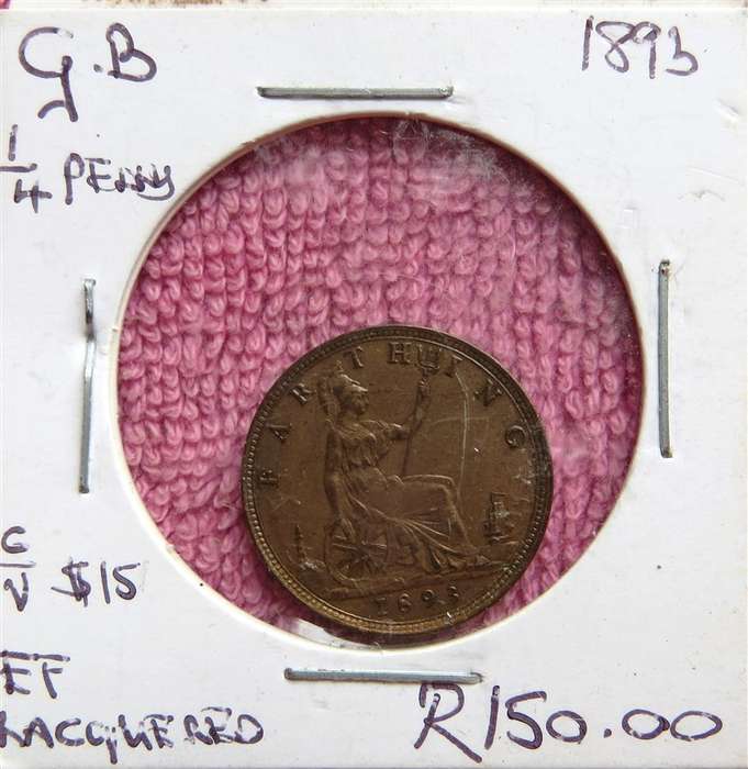 1893 GB Victoria Farthing - Young Head