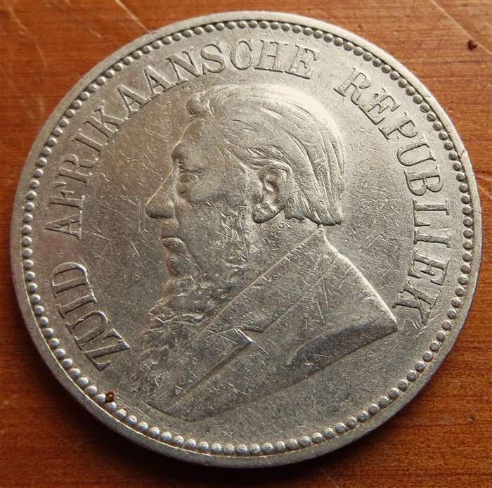 1893 ZAR 2/6 Shillings Half Crown 0.925 Silver Scarce - Details - Cleaned???