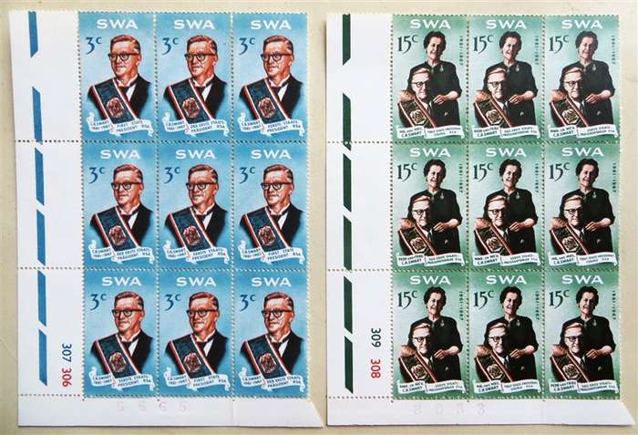 1967 C.R Swart Control Blocks of 9 - 1 Bid for Both