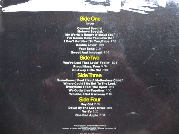 The Osmonds - LIVE 2 x LP Set - Vintage LP - VG