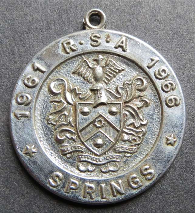 1961-1966 Springs SA Republic 5 years Commemorative Medallion
