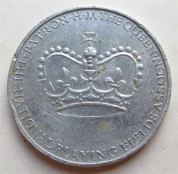 Queen Patron National Playing Fields Coronation Medallion