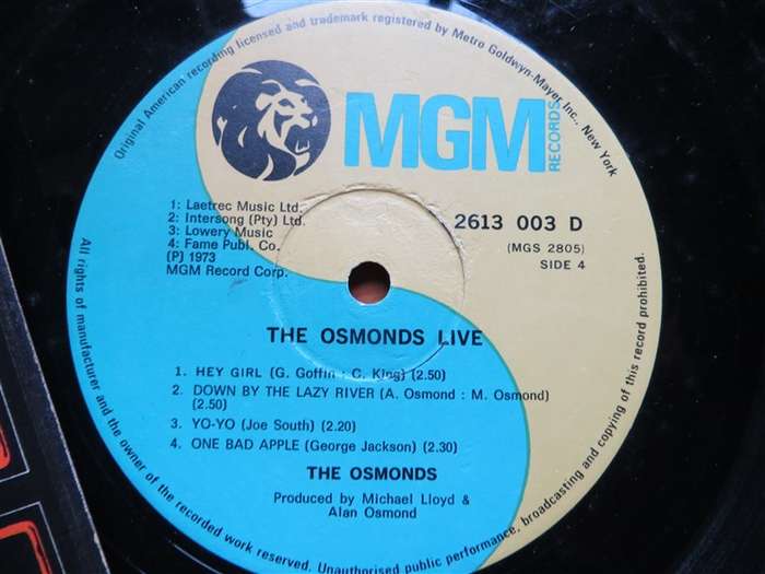 The Osmonds - LIVE 2 x LP Set - Vintage LP - VG