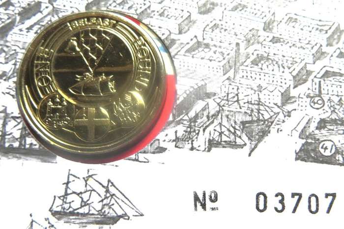 Belfast  - BUNC 1 Pound - Numbered Coin & Stamp Issue FDC