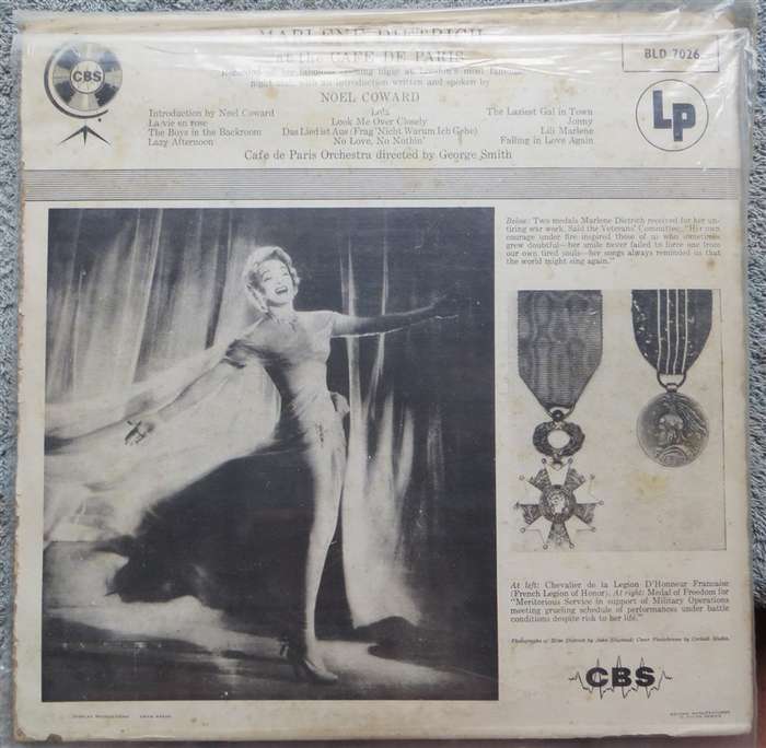 Marlene Dietrich at Cafe De Paris -  Vintage Vinyl LP - VG