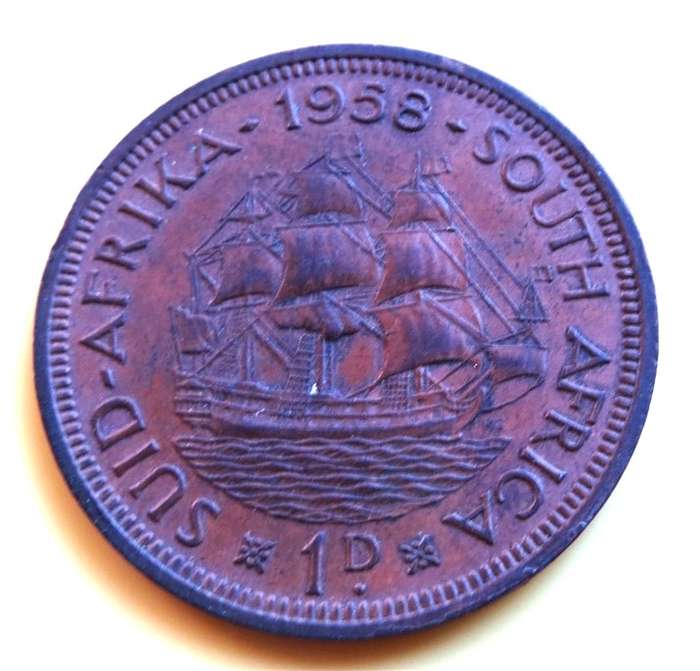 1958 SA Union 1d Penny Coin