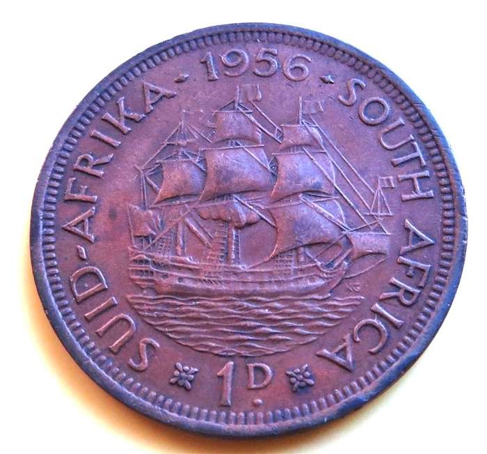 1956 SA Union 1d Penny Coin