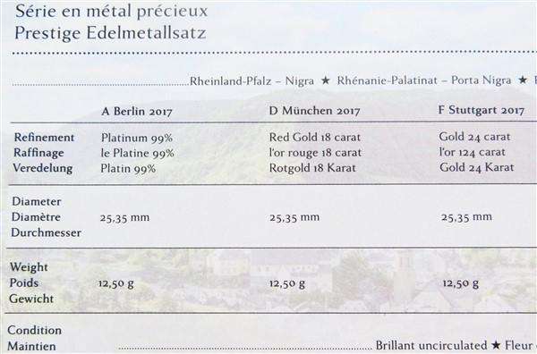 Germany Edelmetall - Precious Metal 2 Euro Coin Set