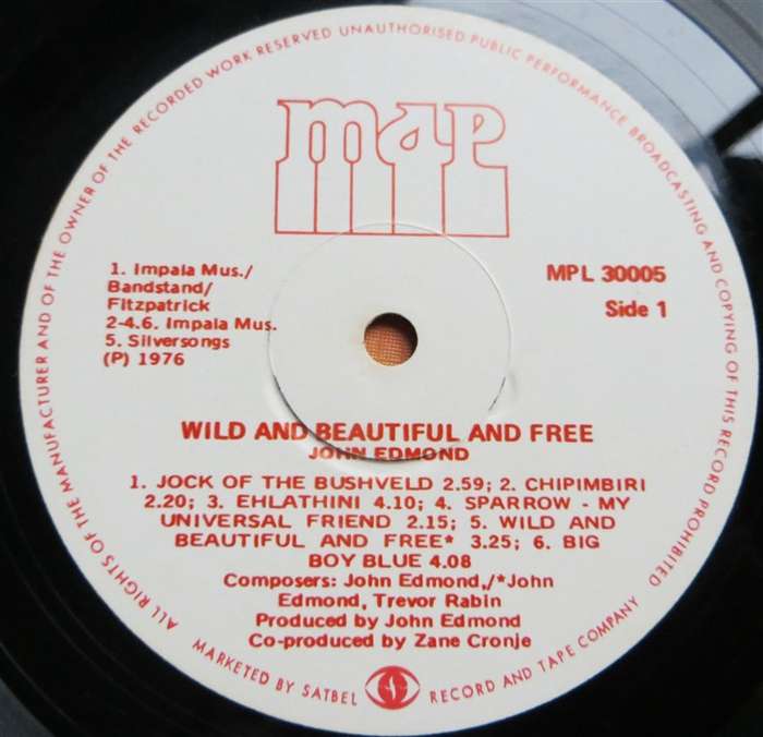 John Edmond - Wild & Beautiful & Free -  Vintage Vinyl - VG