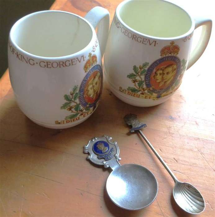 Royals 1937-1947 Cups & Tea Spoons Lot - Coronations & Silver Jubilee