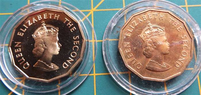 2 x 1966 One Fourth of a Shilling Baliwick of Jersey in Capsules