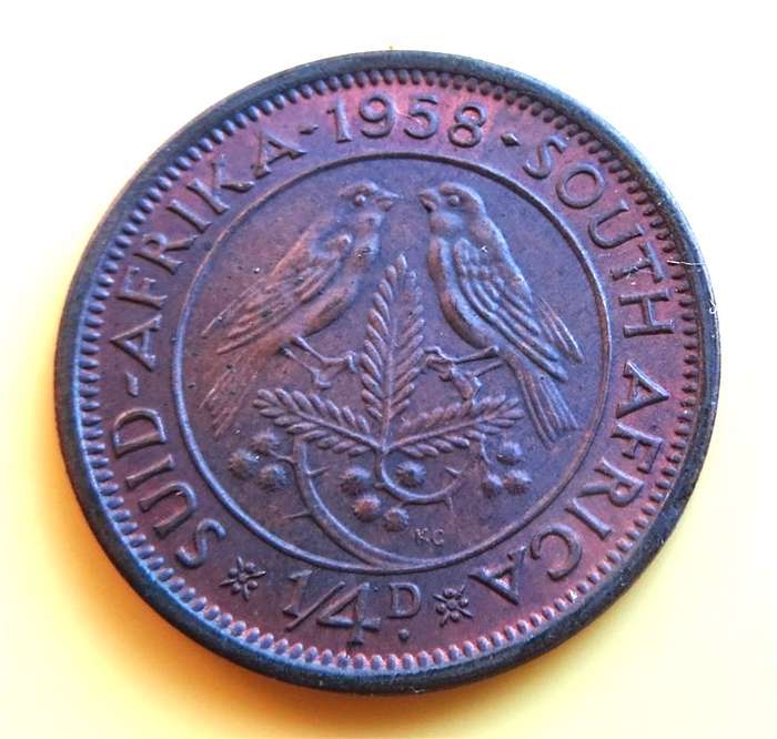 1958 SA Union 1/4d Farthing Coin
