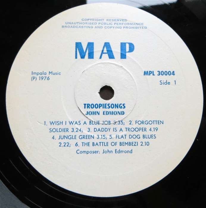 John Edmond - Troopiesongs - Vintage Vinyl - VG