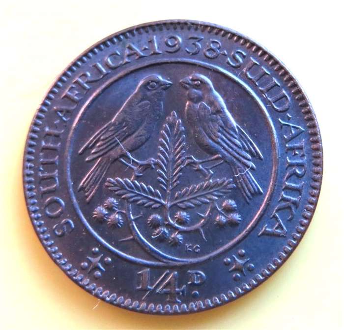 1938 SA Union 1/4d Farthing Coin