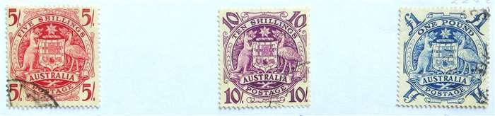 Australia High Values Pound / 10 Shillings / 5 Shillings Lot - 1 bid