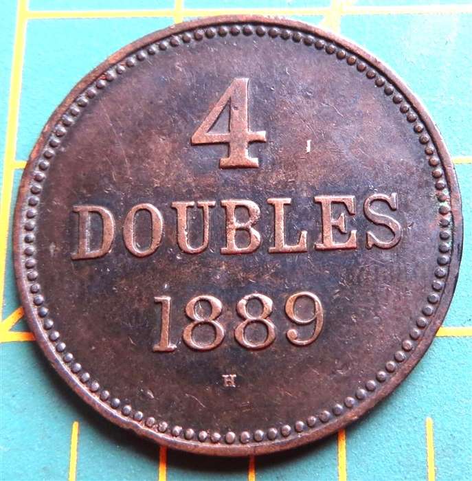1889(H) Guernsey 4 Doubles Coin