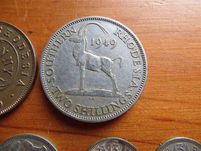 6 x 1949 Southern Rhodesia Coin Lot - 1 Bid