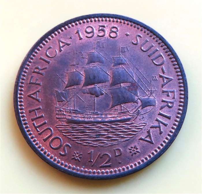 1958 SA Union 1/2d Half Penny Coin