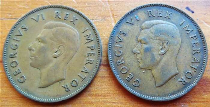 1944 + 1945 SA Union 1d Penny - 1 Bid for Both