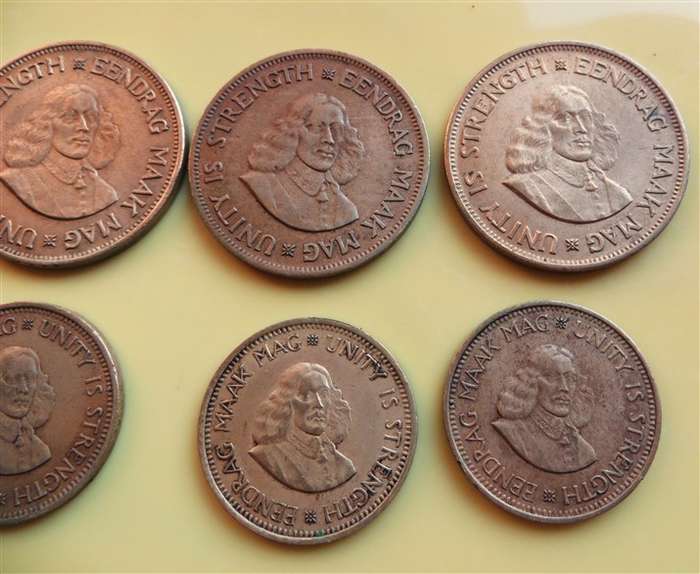 RSA 1961 + 62 + 63 + 64 - 1c and 1/2c Coin Sets