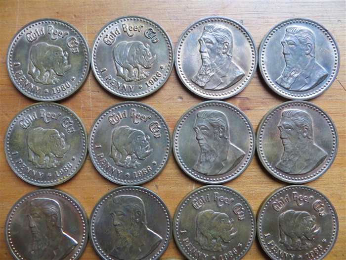 13 x Gold Reef City Mint Pennies - Lustre - Bid per Coin