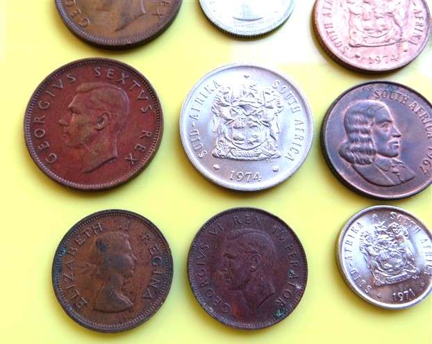 SA Union & RSA Assorted Coins - 2 x Silver 6d - 1 Bid for All
