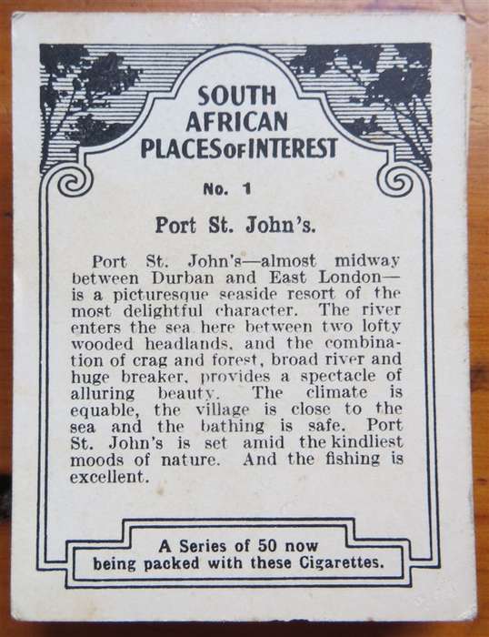 South African Places of Interest Cigarette Cards - 44 of 50 x Cards