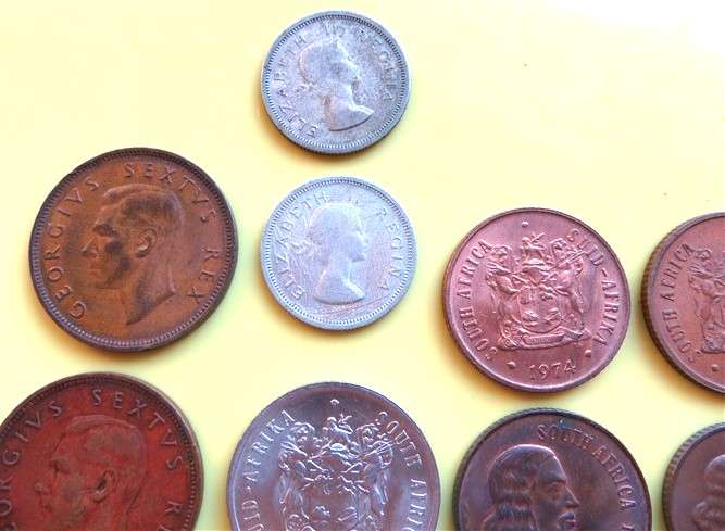 SA Union & RSA Assorted Coins - 2 x Silver 6d - 1 Bid for All