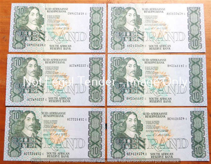 6 x Stals R10 Notes - Bid per Note
