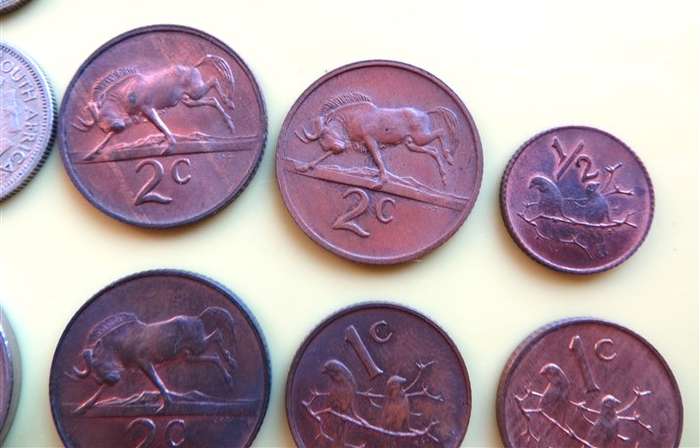 SA Union & RSA Assorted Coins - 2 x Silver 6d - 1 Bid for All