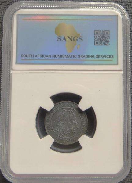 1928 SA Union 1/4d Quarter Penny AU50 Graded