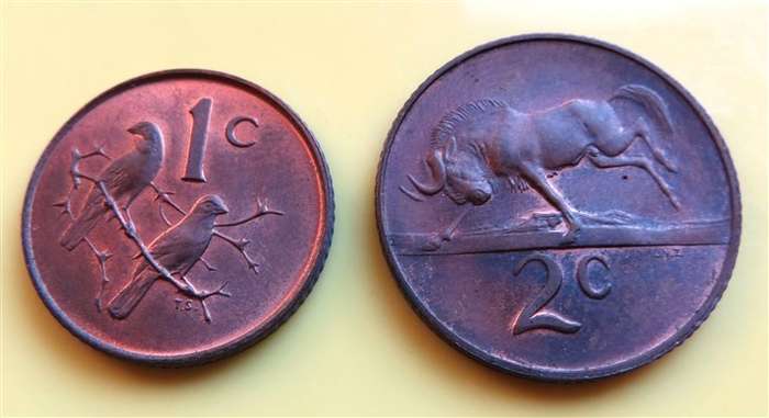 1966 SA Afrikaans 1c + 2c - Condition