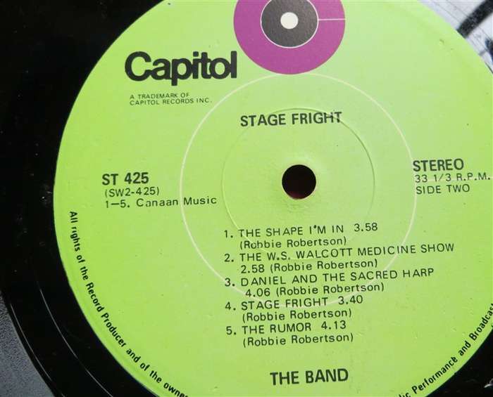 Stage Fright - The Band - Vintage Vinyl LP - VG