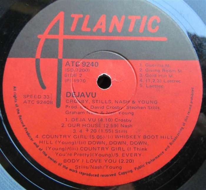 Crosby,Stills,Nash & Young - DeJavu - Vintage Vinyl LP VG