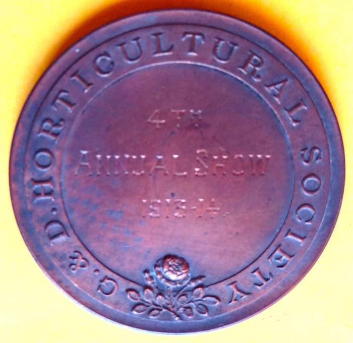 1913-14 G. & D. Horticultural Society Medal - 4th Annual Show