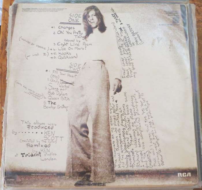 David Bowie - Hunky Dory Vintage Vinyl LP - VG