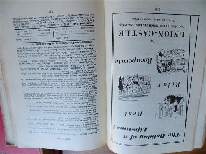 1955 + 1956 -  The Castle Union Line - Guide to South Africa - 1 Bid for Both