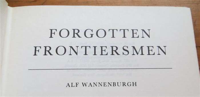Forgotten Frontiersmen - Alf Wannenburgh - South African history