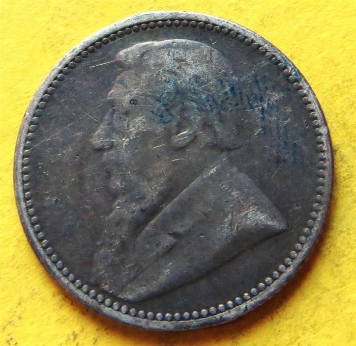 1895 ZAR 0.925 Silver 6d Six Pence Coin