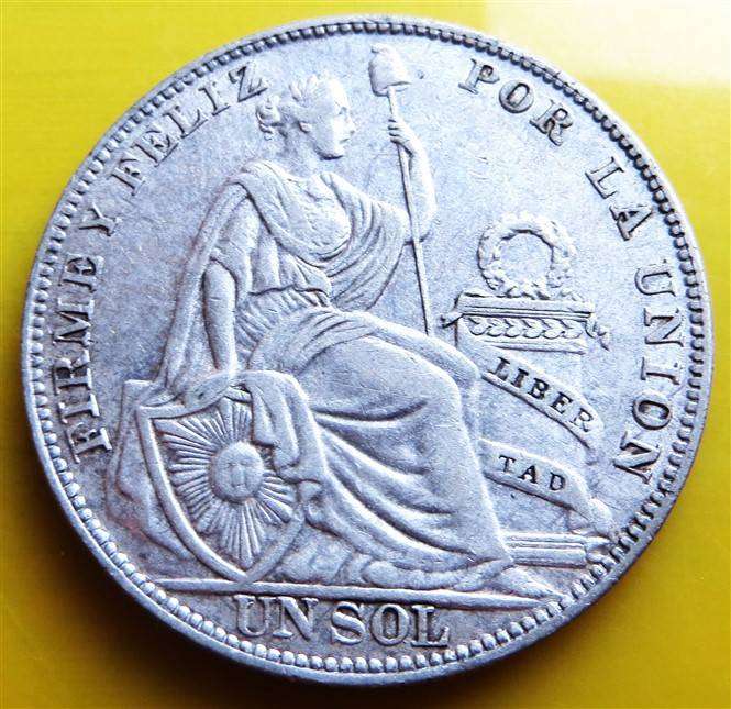1934 Republica Peruana Lima 5 Decimos Silver Coin 24.6gr