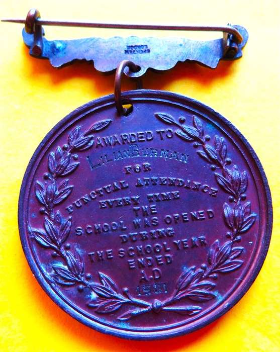 1901 School Board of Walthamstow Medal - 38mm with Pin Clasp - Spencer & Co.