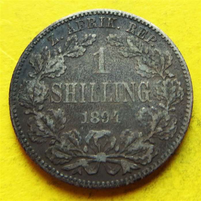 1894 ZAR 0.925 Silver 1/ Shilling Pence Coin