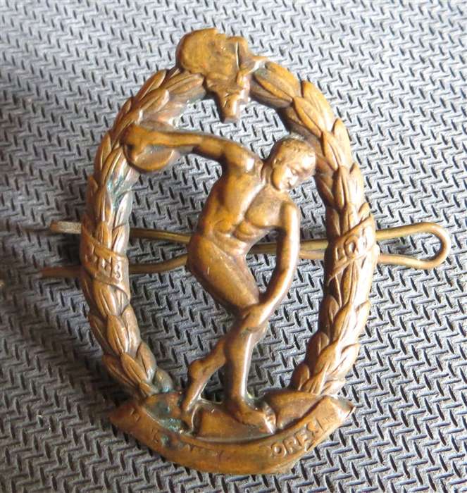 1941-46 Physical training Brigade Cap Badge - Worn with Lugs intact