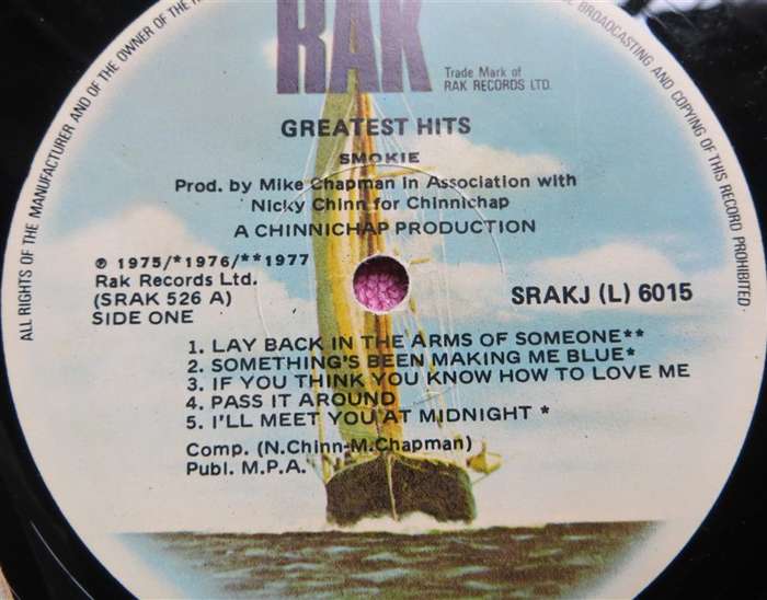 Smokie - Greatest Hits  - Vintage Vinyl LP VG