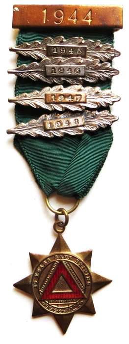1944-48 10 Years Safe Driving Award Medal