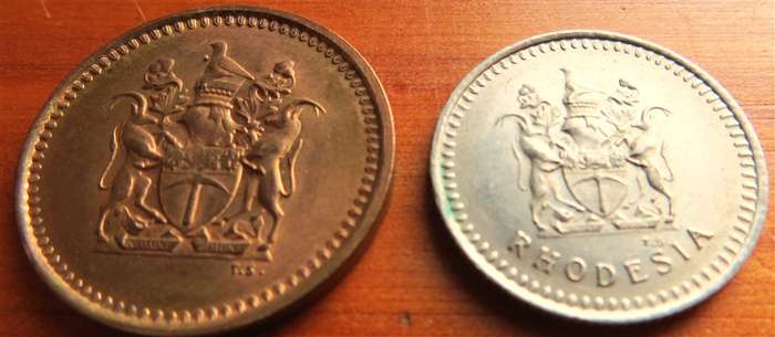 1977 Rhodesia 1c + 5c Coin Lot - Condition
