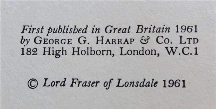 My Story of St Dunstan's - Signed by Author - Lord Fraser of Lonsdale